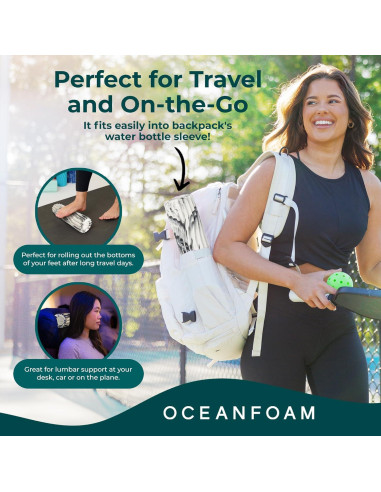 Rodillo de Espuma de Viaje Oceanfoam Ripple 28 cm - Masaje Profundo