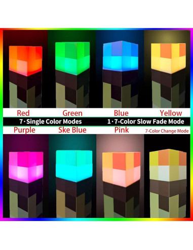 Luz de Antorcha LED de Pared Hopanrel, 7 Colores, Recargable