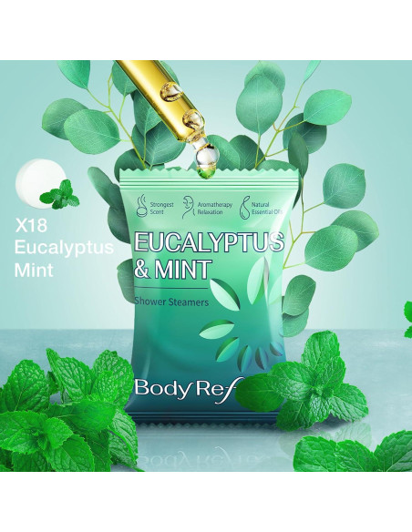 Bombas de Ducha Aromaterapia Eucalipto y Menta BodyRefresh - 18 Paquetes Bombas de Ducha Aromaterapia Eucalipto y Menta BodyRefresh - 18 Paquetes