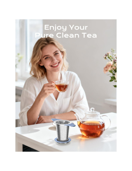 Infusor de Té CTIANWXY Acero Inoxidable con Mangos de Silicona Infusor de Té CTIANWXY Acero Inoxidable con Mangos de Silicona