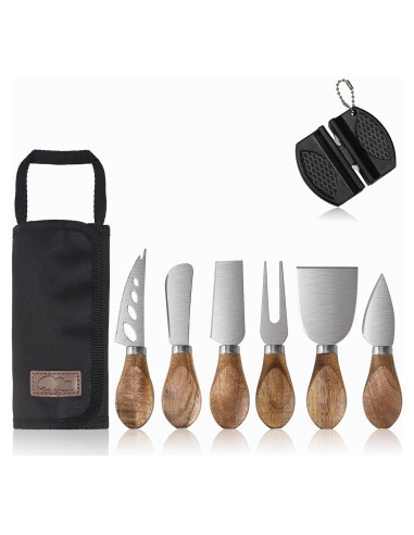 Set de 6 Cuchillos para Queso Esie Houzie - Acero Inoxidable y Madera