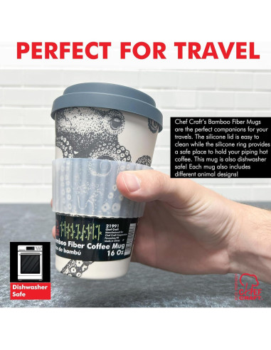 Taza de Viaje Ecológica Chef Craft 16 oz Set 4 Piezas