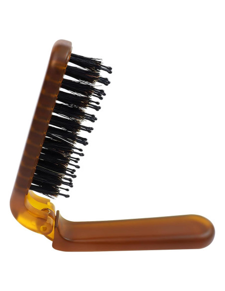 Cepillo de Pelo Plegable de Viaje GAQWOK - Cerdas de Jabalí Cepillo de Pelo Plegable de Viaje GAQWOK - Cerdas de Jabalí