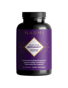Suplemento de Bergamota Cítrica NAOMI 500mg + Resveratrol 30 Cápsulas