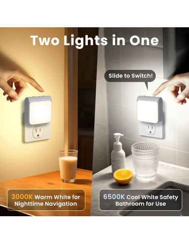 Paquete de 6 luces nocturnas LED IINVGOOD regulables 30-60lm