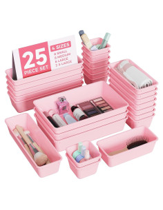 Juego de Organizadores de Cajones BiuLeon 25 PCS Rosa