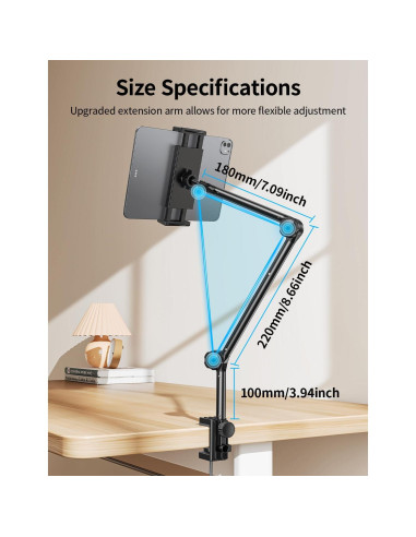 Soporte Ajustable para Tablet OMOTON GH02 - Metal y Silicona