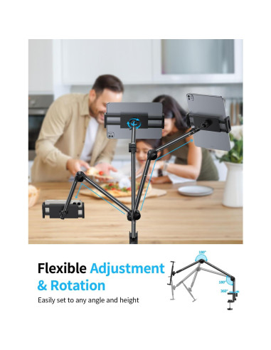 Soporte Ajustable para Tablet OMOTON GH02 - Metal y Silicona