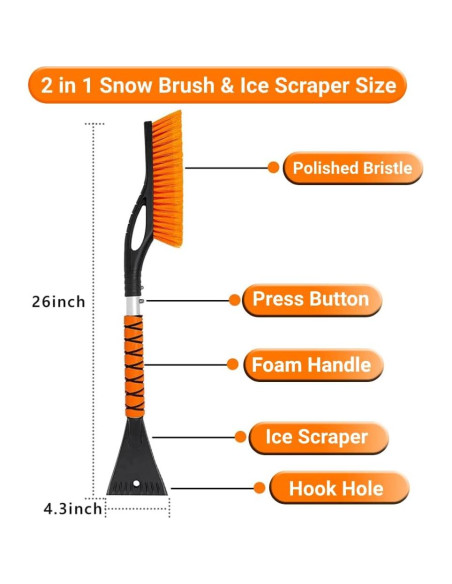 Cepillo de Nieve y Raspador de Hielo UMUACCAN 68.58 cm Cepillo de Nieve y Raspador de Hielo UMUACCAN 68.58 cm