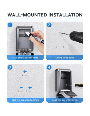 Caja de Seguridad de Pared Vewaci 12 Dígitos Antirrobo