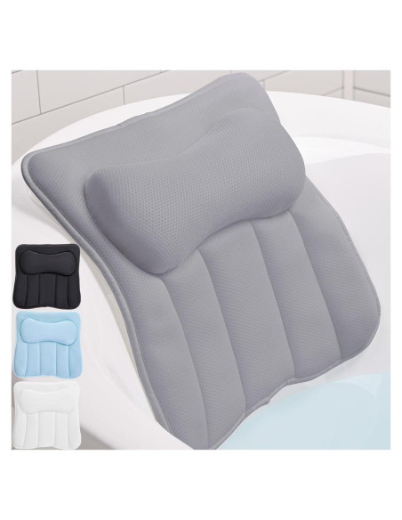 Almohada de Baño Gorilla Grip Gris con Ventosas y Soporte Ergonomico Almohada de Baño Gorilla Grip Gris con Ventosas y Soporte Ergonomico