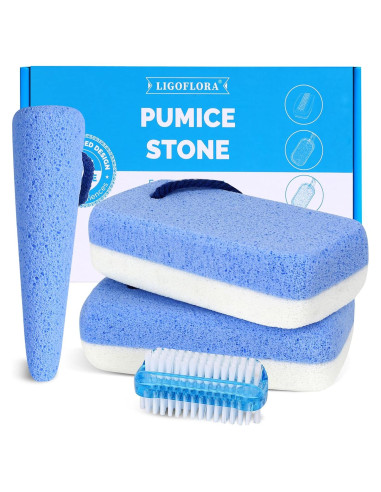 Kit de Exfoliación para Pies LIGOFLORA - 4 en 1 con Piedras Pómez