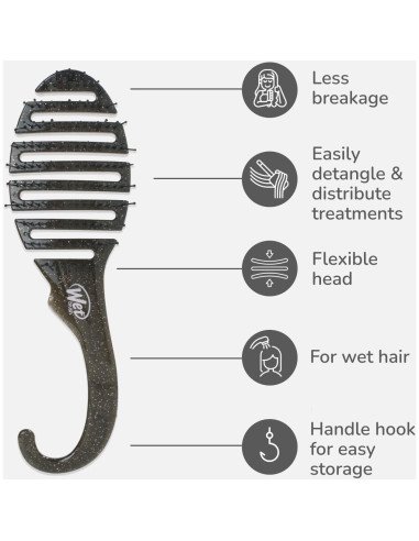 Cepillo Desenredador de Ducha Wet Brush - Cerdas IntelliFlex - Negro