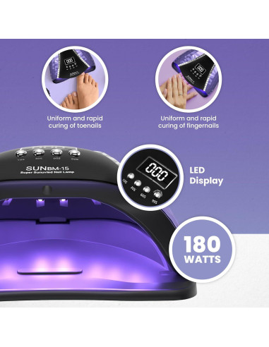 Lámpara de Uñas UV LED 180W ManicureFX con Sensor y LCD