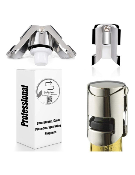 Tapones de Champagne BGMAX 3 Unidades Acero Inoxidable Tapones de Champagne BGMAX 3 Unidades Acero Inoxidable