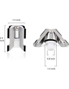 Tapones de Champagne BGMAX 3 Unidades Acero Inoxidable 2