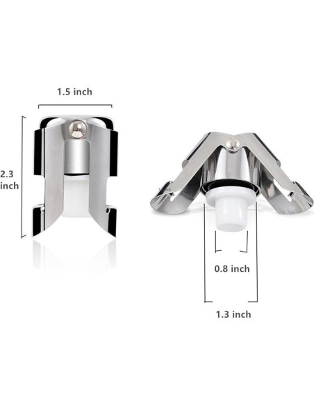 Tapones de Champagne BGMAX 3 Unidades Acero Inoxidable Tapones de Champagne BGMAX 3 Unidades Acero Inoxidable
