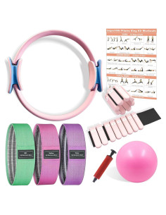 Kit de Pilates EnigmaYiMe 9 Piezas con Anillo y Pesas Ajustables