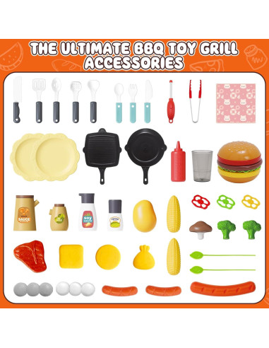 Juego de Cocina para Niños Pickuparts BBQ 2 Niveles Rojo