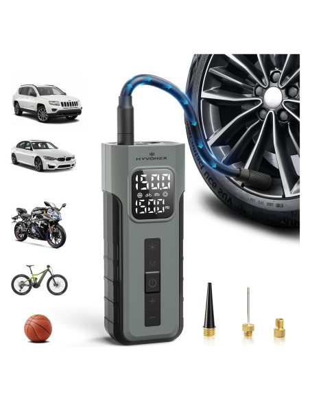 Compresor de Aire Portátil HYVOHEX 150 PSI con Manómetro Digital Compresor de Aire Portátil HYVOHEX 150 PSI con Manómetro Digital