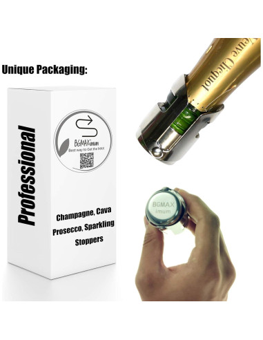 Tapones de Champagne BGMAX 3 Unidades Acero Inoxidable