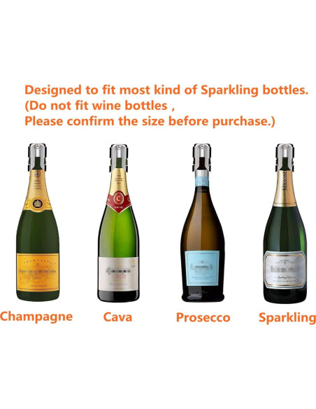 Tapones de Champagne BGMAX 3 Unidades Acero Inoxidable Tapones de Champagne BGMAX 3 Unidades Acero Inoxidable