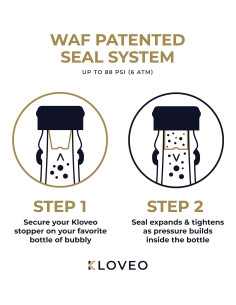 Tapón de Champagne KLOVEO WAF Negro - Hecho en Italia - 750ml 2