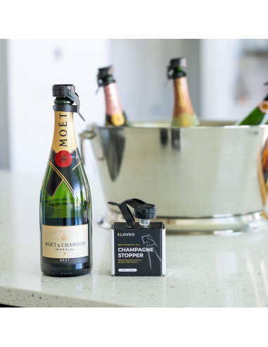 Tapón de Champagne KLOVEO WAF Negro - Hecho en Italia - 750ml