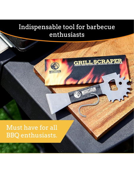 Raspador de Parrilla Mountain Grillers BBQ - Acero Inoxidable 7" Raspador de Parrilla Mountain Grillers BBQ - Acero Inoxidable 7"
