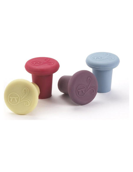 Tapones de Vino de Silicona Outset B229, Set de 4 Colores Tapones de Vino de Silicona Outset B229, Set de 4 Colores