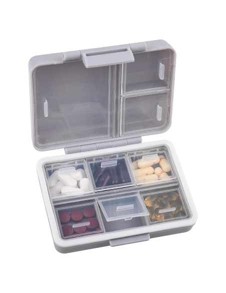 Organizador de Pastillas BUKACHE 9 Compartimentos Gris Organizador de Pastillas BUKACHE 9 Compartimentos Gris