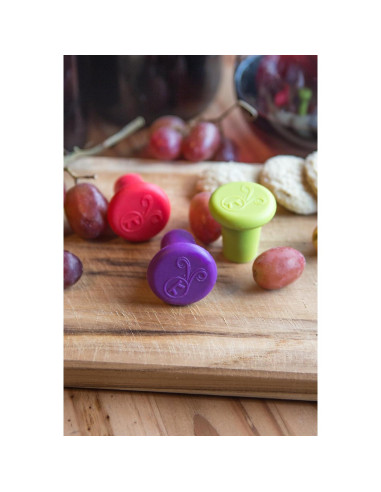 Tapones de Vino de Silicona Outset B229, Set de 4 Colores