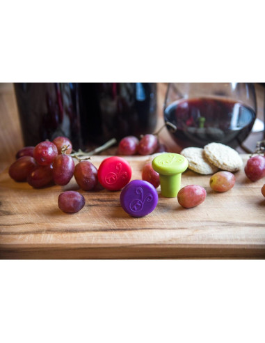 Tapones de Vino de Silicona Outset B229, Set de 4 Colores