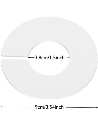 Divisores de Closet Mioule 10 Paquetes Plástico Blanco 9.65cm