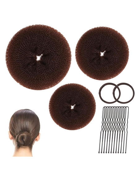 Set de Donas para Moños Fuzhou - 3 Tamaños + Horquillas Set de Donas para Moños Fuzhou - 3 Tamaños + Horquillas