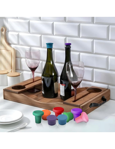 8 Tapones de Silicona Multicolor para Vino lyBlissor 8 Tapones de Silicona Multicolor para Vino lyBlissor