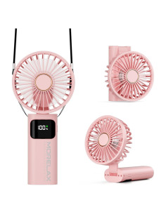Ventilador Portátil de Mano Morelax Plegable 180 Rosa 5200mAh
