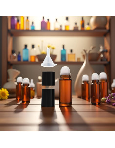 Set de 2 Botellas de Vidrio Marrón 50ml con Rodillo Galepromot 2