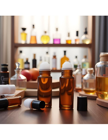 Set de 2 Botellas de Vidrio Marrón 50ml con Rodillo Galepromot