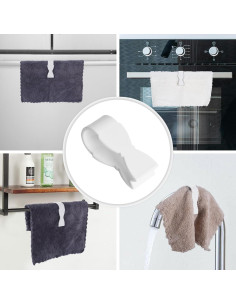 Pinzas para Toallas de Cocina MAOUDA 4 Pack Blanco Antideslizante 2