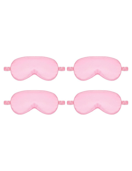 Máscaras de Sueño de Seda Rosa 4 Piezas KFHENSOMR Máscaras de Sueño de Seda Rosa 4 Piezas KFHENSOMR