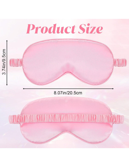 Máscaras de Sueño de Seda Rosa 4 Piezas KFHENSOMR Máscaras de Sueño de Seda Rosa 4 Piezas KFHENSOMR