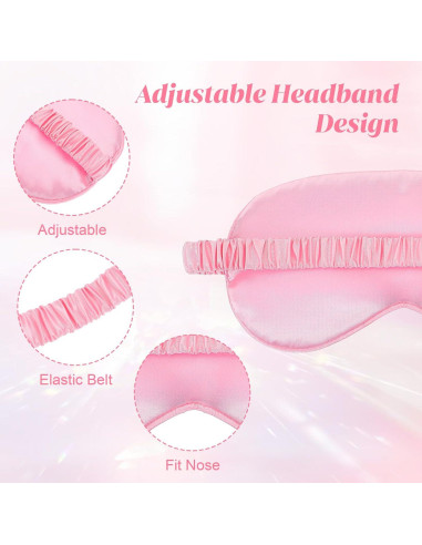 Máscaras de Sueño de Seda Rosa 4 Piezas KFHENSOMR