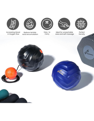 Bola de Masaje Sportneer con Cuerda Desmontable - Alivio Muscular