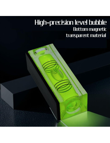 Nivel Burbuja Mini Horizontal The Yan He Verde Magnético 52x20mm