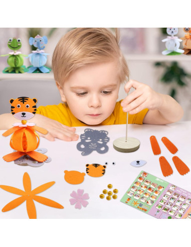 Kit de Manualidades Coola para Niños - 6 Animales de Fieltro DIY
