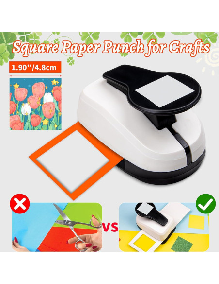 Perforadora de agujero cuadrado HKKYO 4.8 cm para manualidades