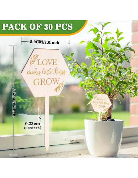 Etiquetas de Jardín AnyDesign 30 Pcs Madera Amor Crece Etiquetas de Jardín AnyDesign 30 Pcs Madera Amor Crece