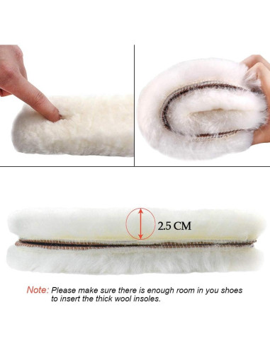 Plantillas de piel de oveja Ailaka para mujeres, 2.5 cm de grosor