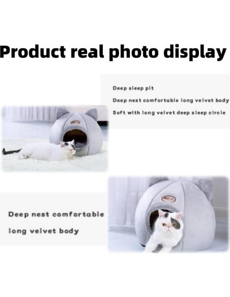 Cama para gatos JCATPD gris S 33x33x33 cm antideslizante Cama para gatos JCATPD gris S 33x33x33 cm antideslizante